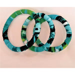 Bangle Trio-Fabric-Round- multi coloured- Costume jewellery