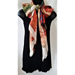 100% Silk Crinkle Chiffon Scarf / Shawl- Soft flowing Drape- Autumn Tones