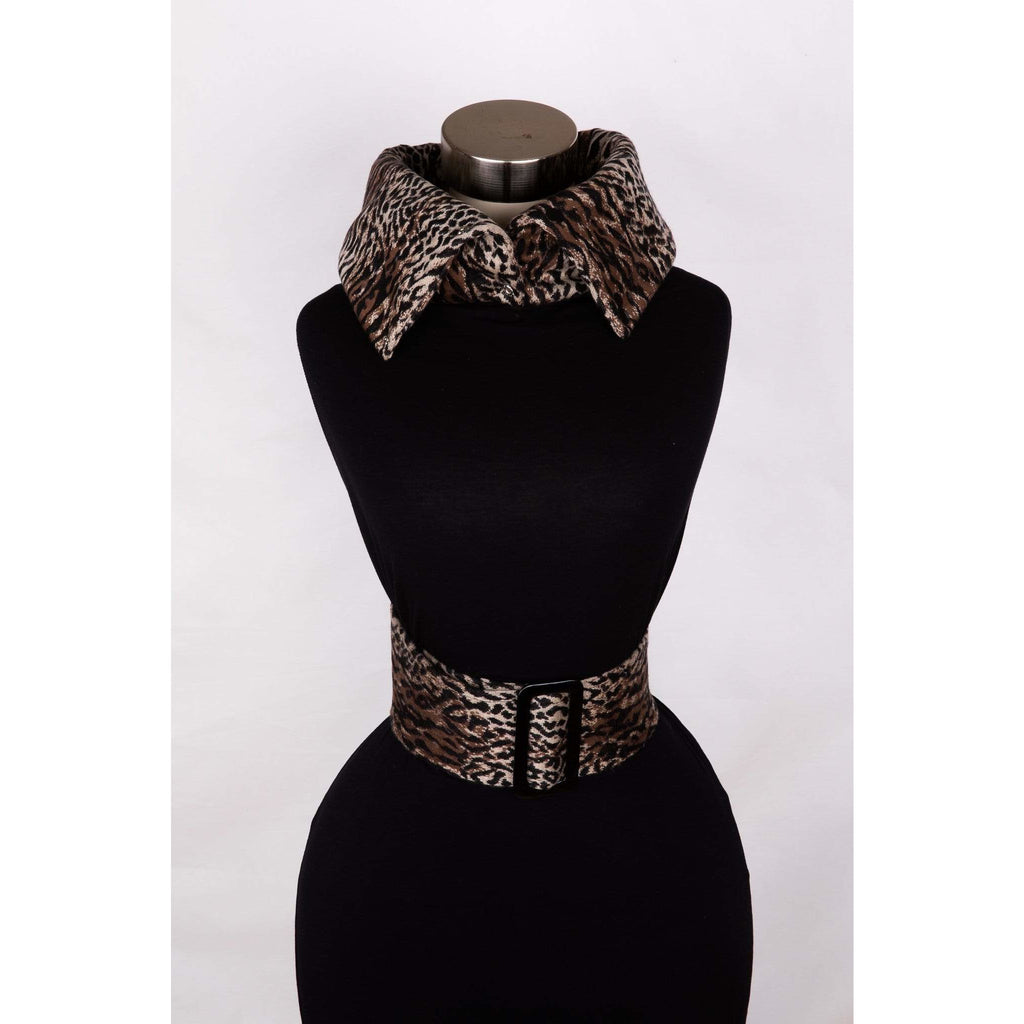 Combination Neck Warmer and Belt with free matching Pouch (that attaches to belt) Animal Print