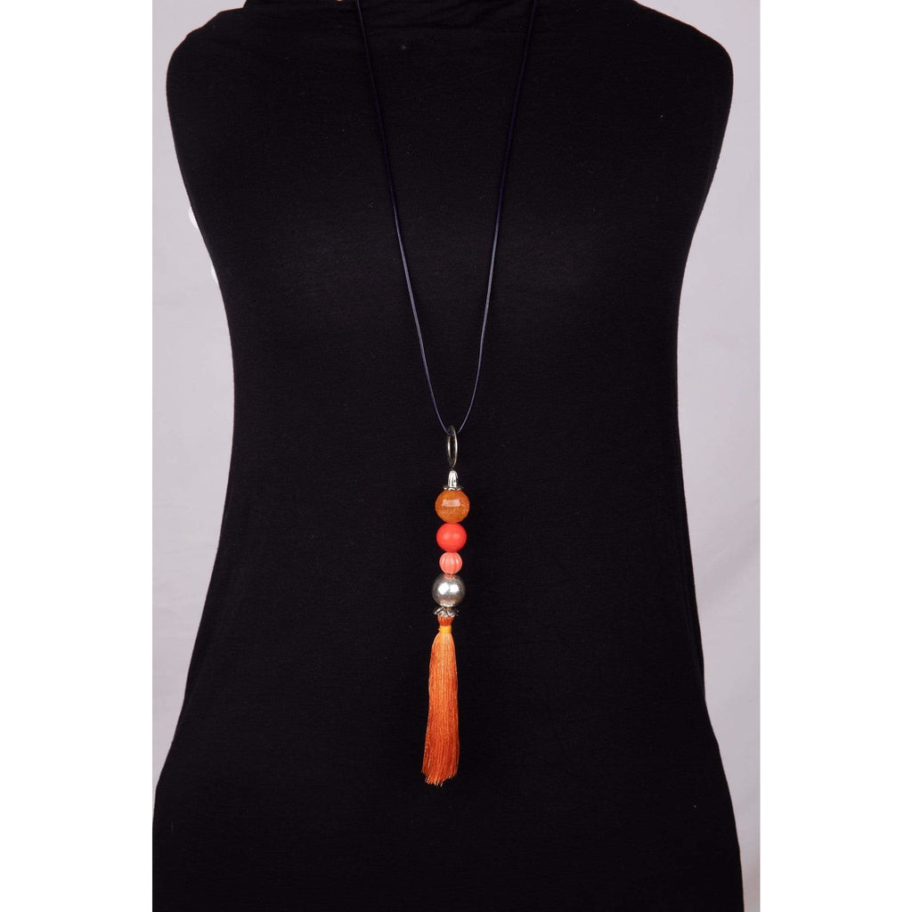 Aussie Orange Aussie Orange Tassel Pendant- Costume Jewellery