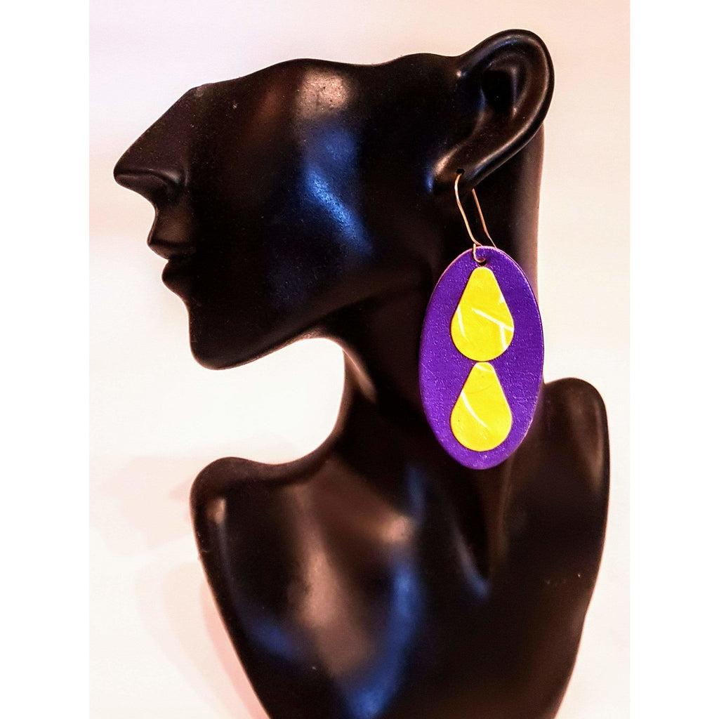 Leather earrings- Purple Colour + Online women’s store