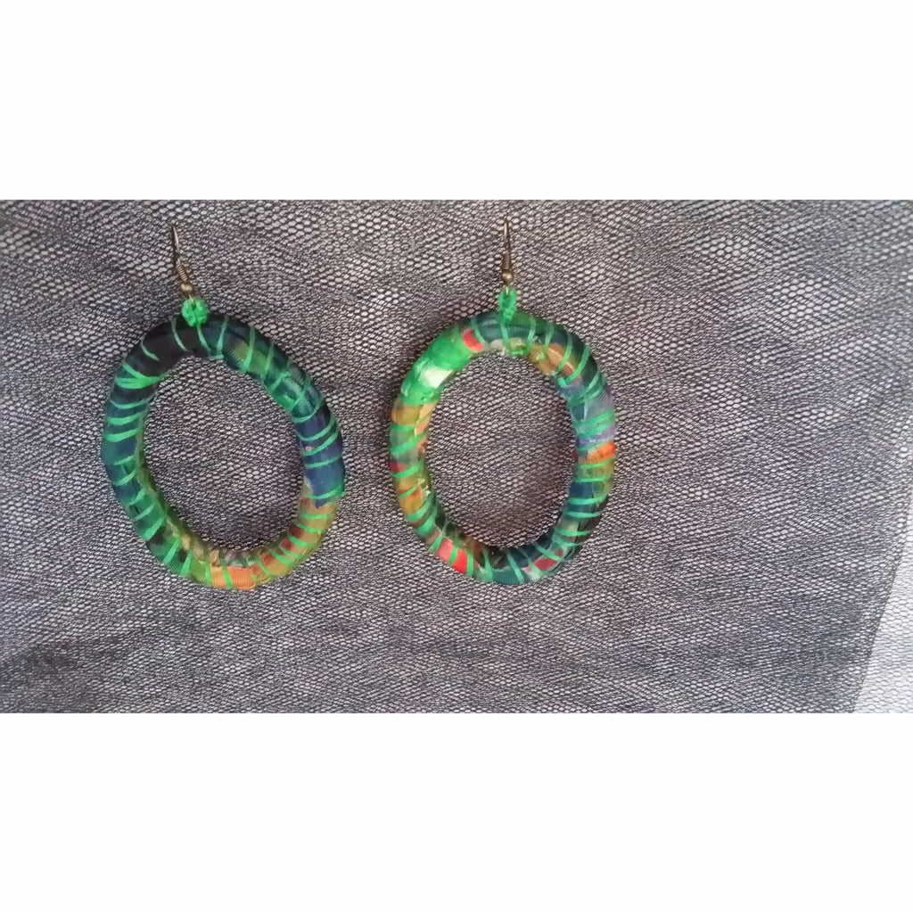 Hooped Earrings- Green Colour + Online women’s store