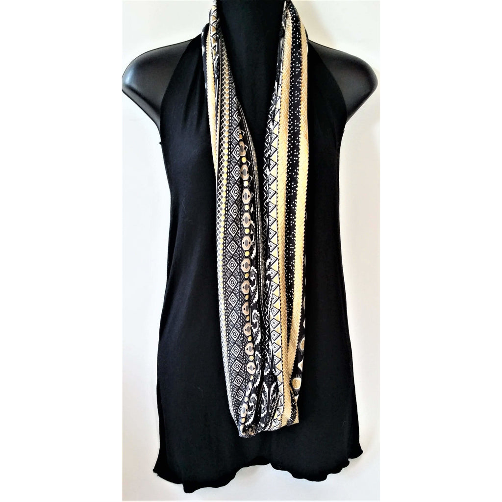 Infinity Scarf- Gold look- Jersey Knit- After Dark