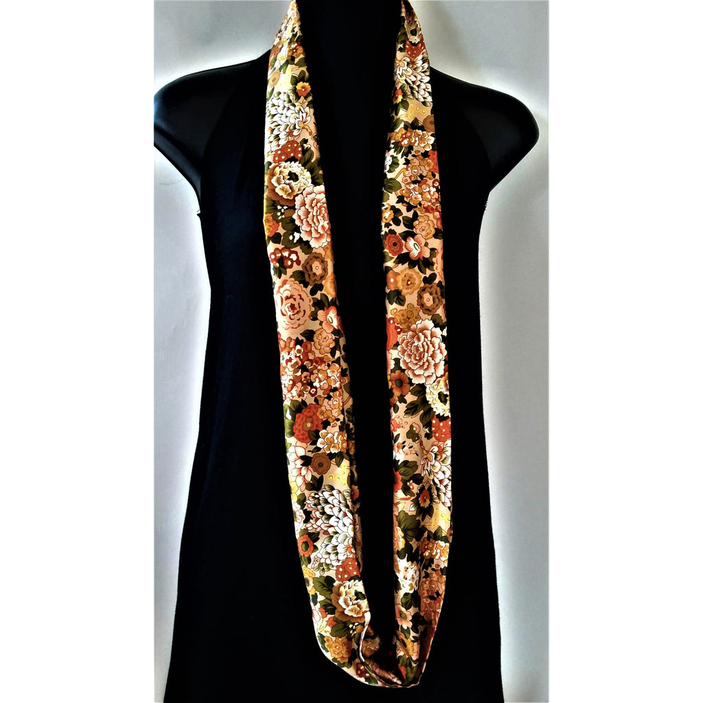 Infinity Scarf- Wear short or long for a different look- Autumn Tones- Polyester