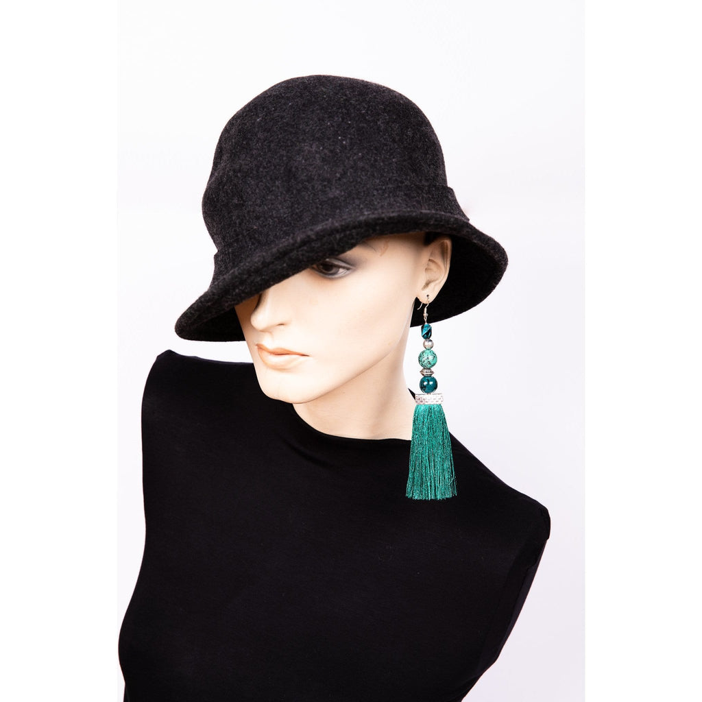 Asda Teal Green Tassel Earring- Costume Jewellery