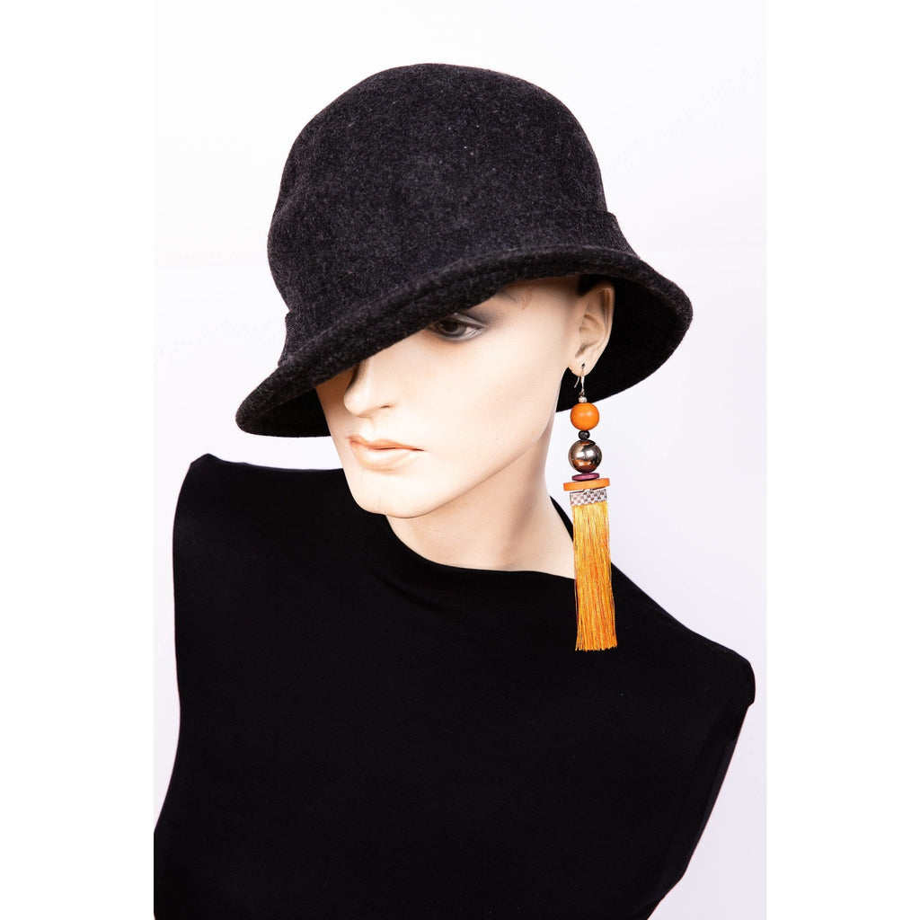 Navel Orange Tassel Earring- Costume Jewellery