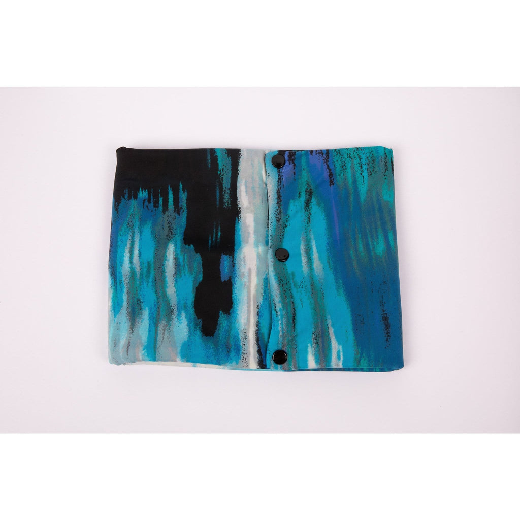 Blue , black ,grey,  neck warmer- Black Snaps