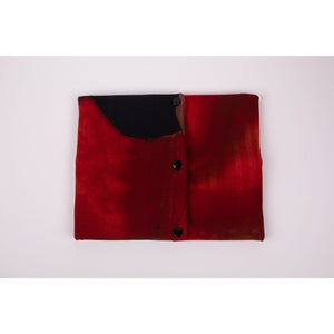 Burnt red/ black coloured neck warmer-Black Metal Snaps