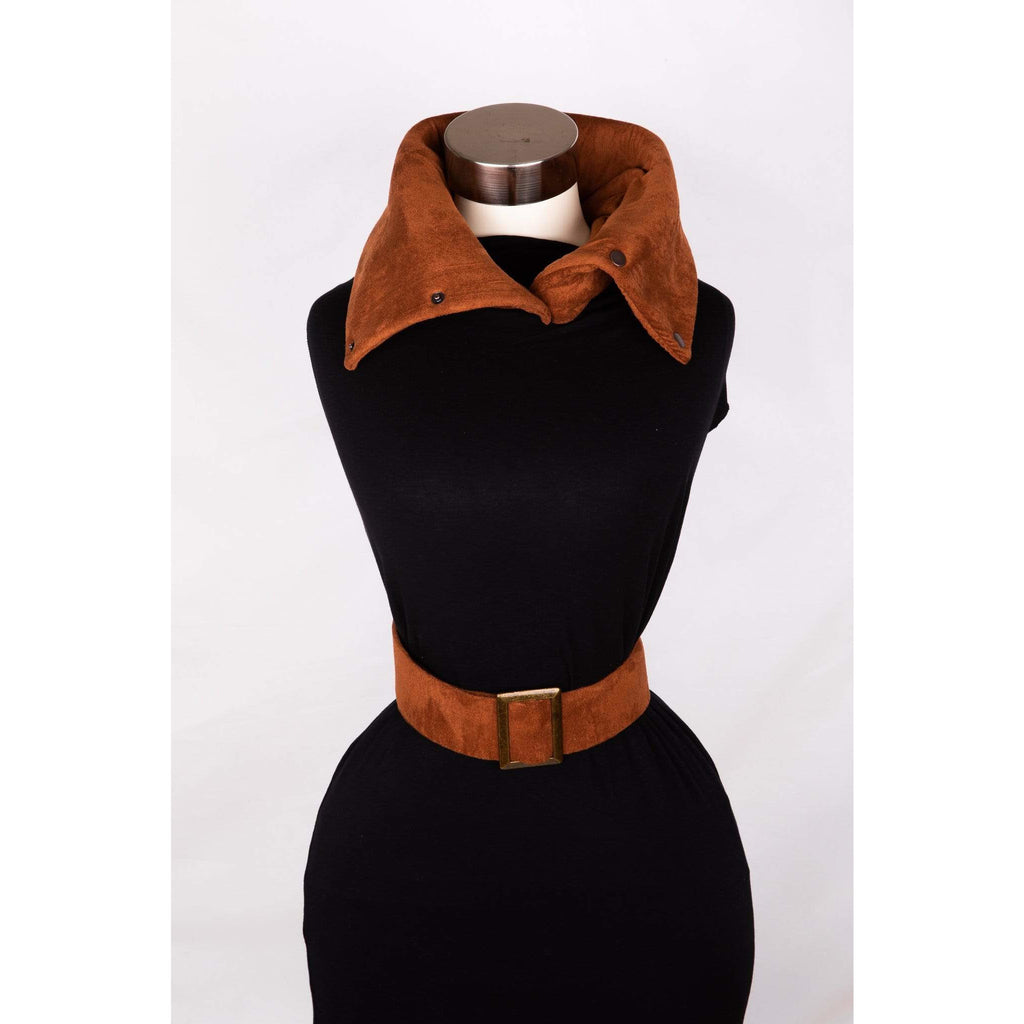 Combination Neck Warmer and Belt with free matching Pouch (that attaches to belt) Faux Swede
