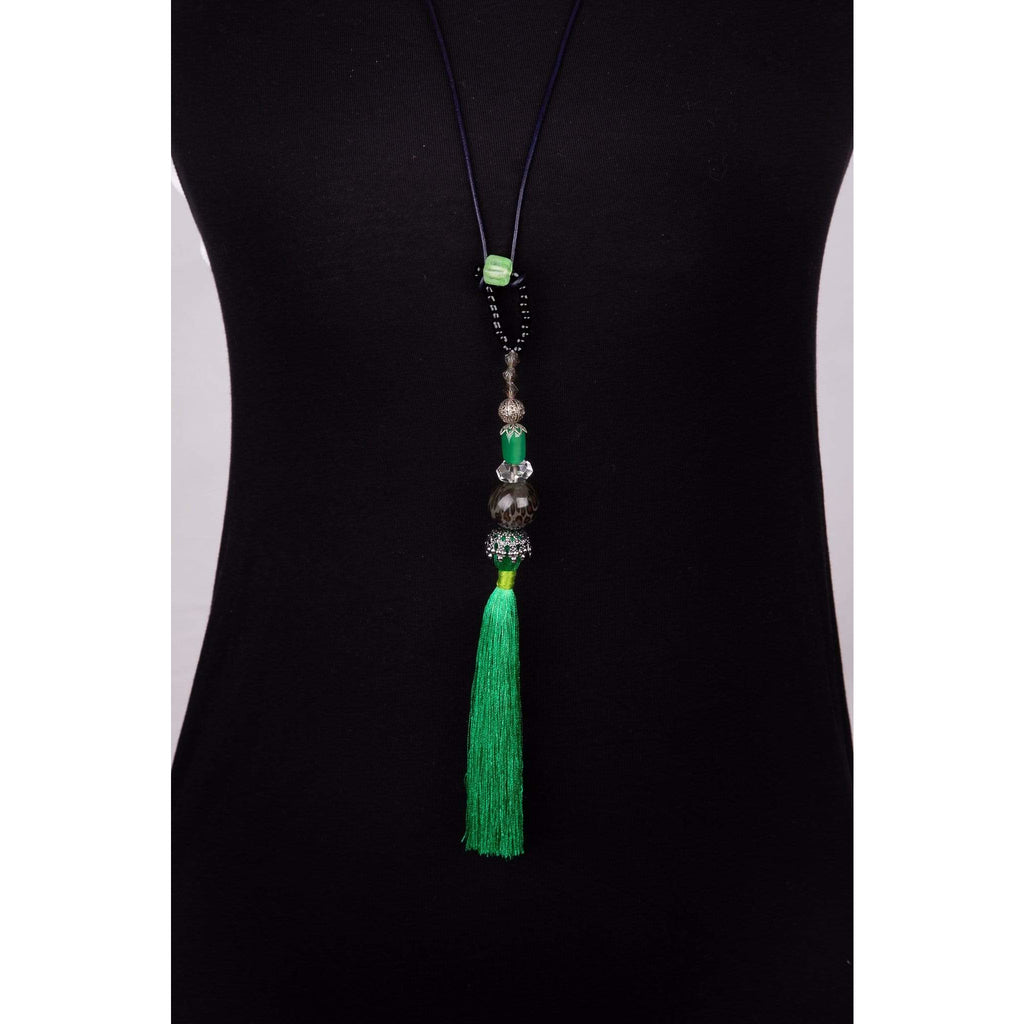 American Green Tassel Pendant- Costume Jewellery