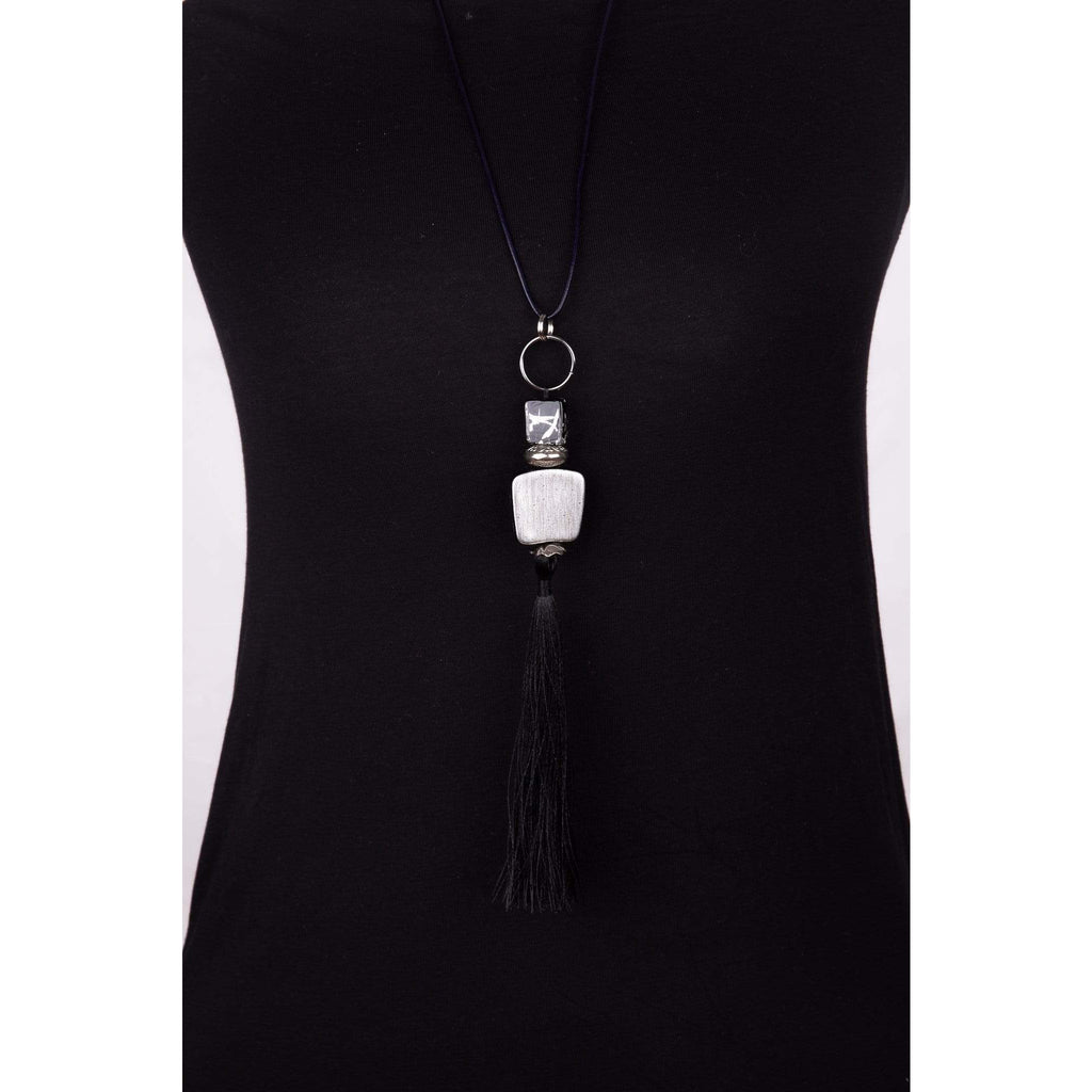 Black Tassel Pendant- Costume Jewellery