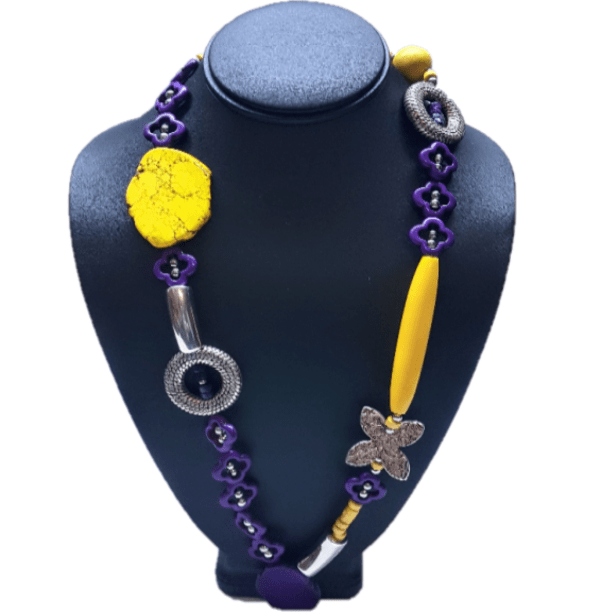 Necklace-Yellow and Purple + Online women’s store