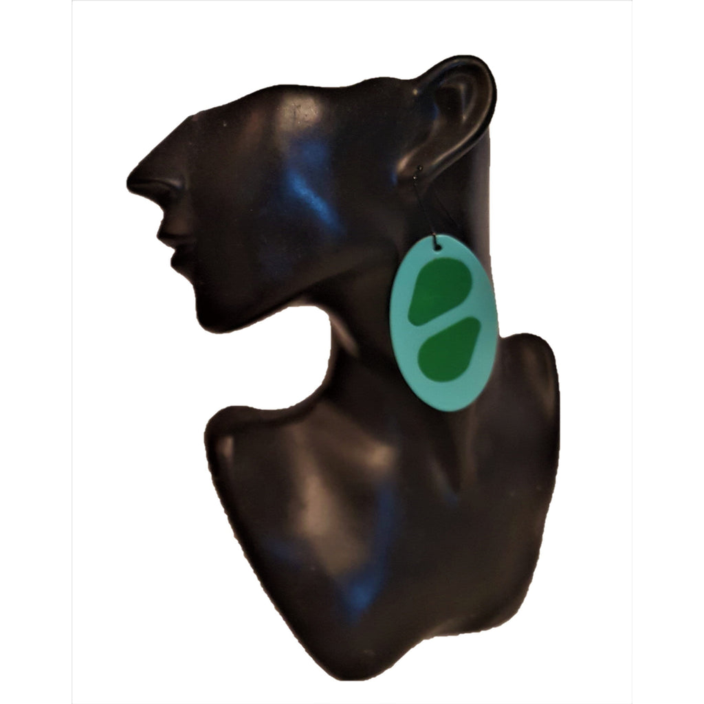 Leather earrings- Blue / Green + Online women’s store