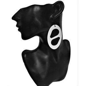 Leather earrings- Black and White + Online women’s store