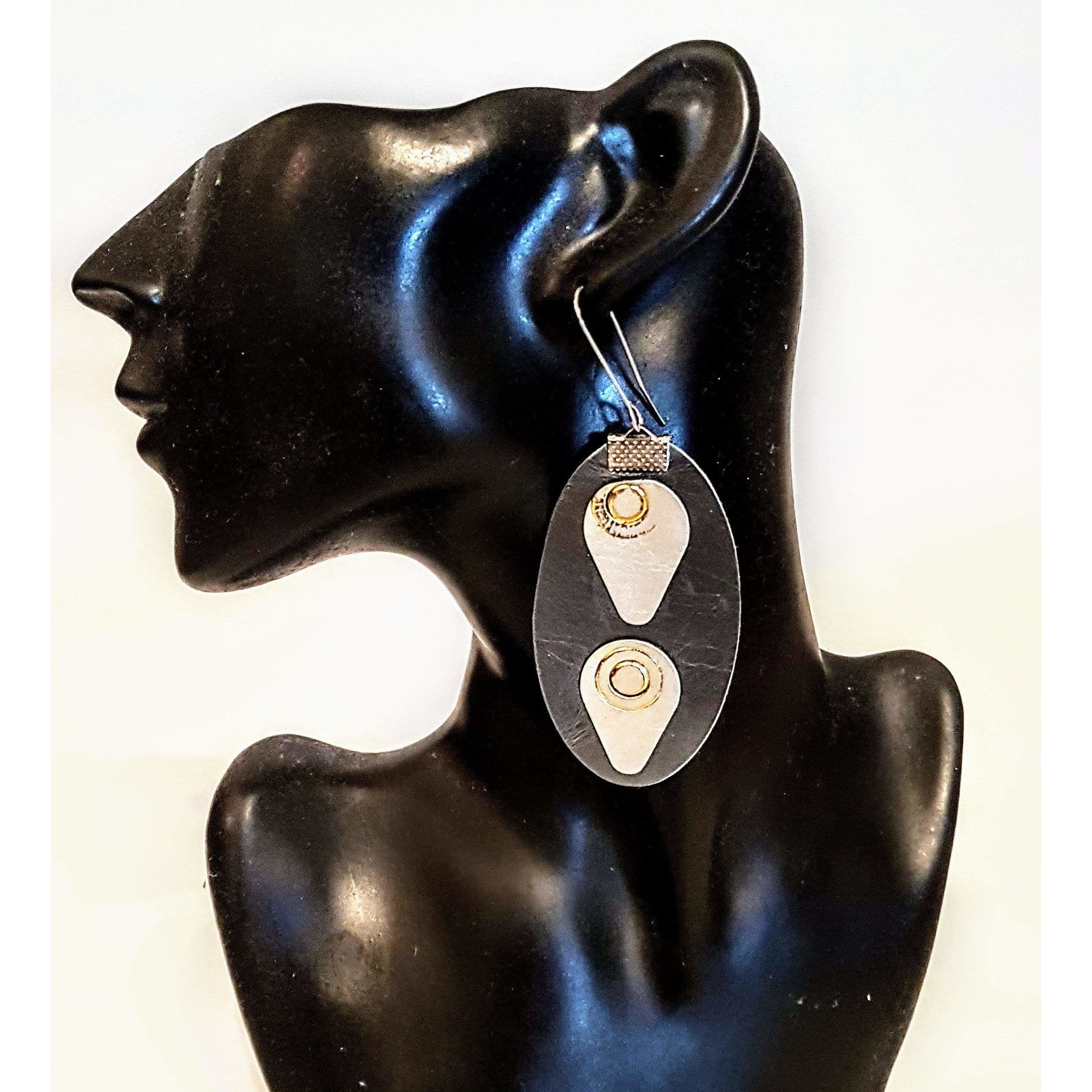 Leather earrings- Grey Colour + Online women’s store