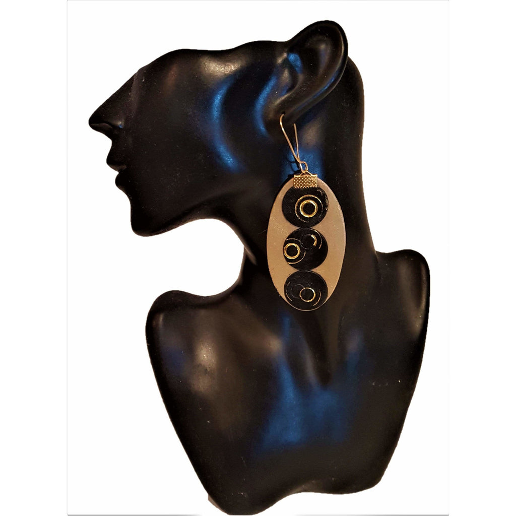 Leather earrings- Gold Colour + Online women’s store
