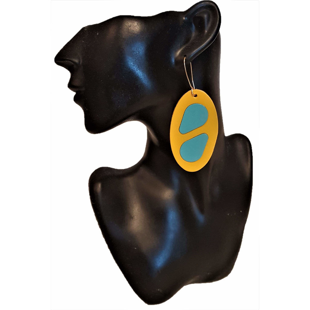 Leather earrings- Yellow Colour + Online women’s store